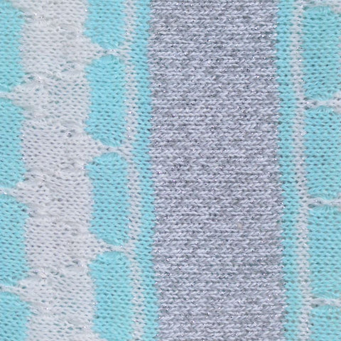 Light Blue Vertical-Stripe Chunky Knit, Cotton