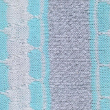 Light Blue Vertical-Stripe Chunky Knit, Cotton — texture