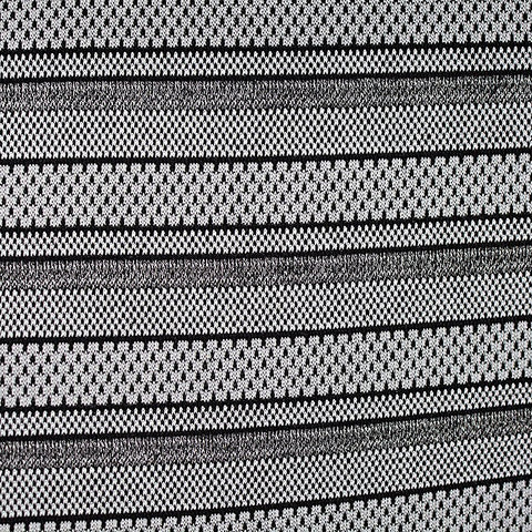 Black Horizontal-Stripe Knit, Polyester, 180 gsm
