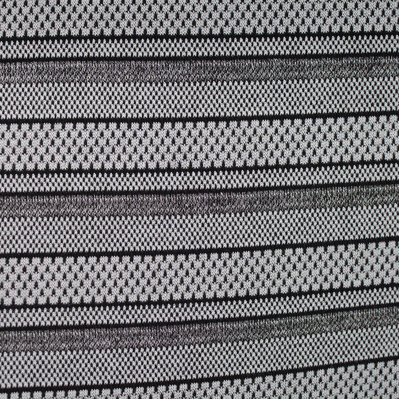 Black Horizontal-Stripe Knit, Polyester, 180 gsm