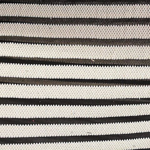 White Horizontal-Stripe Knit, Cotton-Poly, 220 gsm