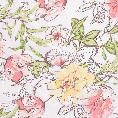 Pink Floral Woven, Polyester, 80 gsm