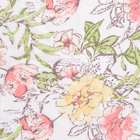 Pink Floral Woven, Polyester, 80 gsm