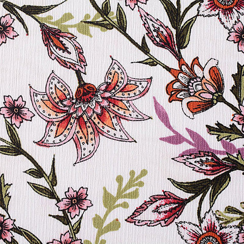 Pink Bold-Floral Crepe, Polyester