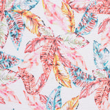 Red Tropical-Leaf Chiffon, Polyester — texture
