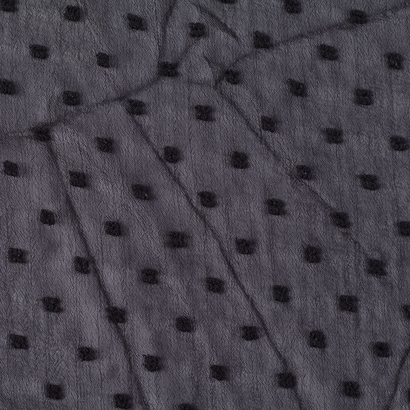 Fine Dotted 100% Polyester Chiffon Fabric, 144 cm — Grey