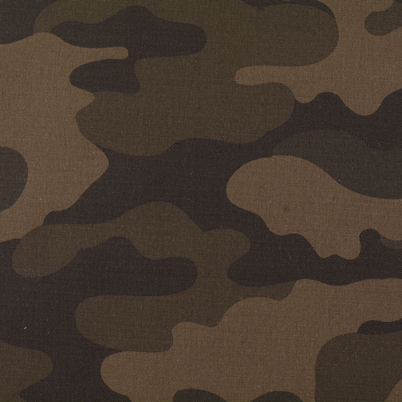 Brown Camo Woven, Poly-Cotton