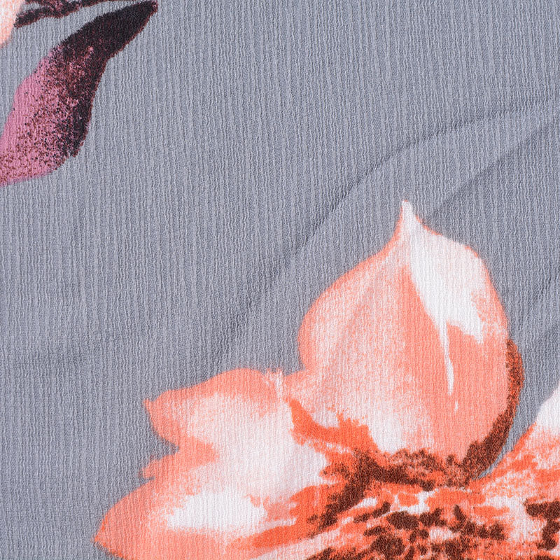 Peach Floral Woven, Polyester, 140 gsm