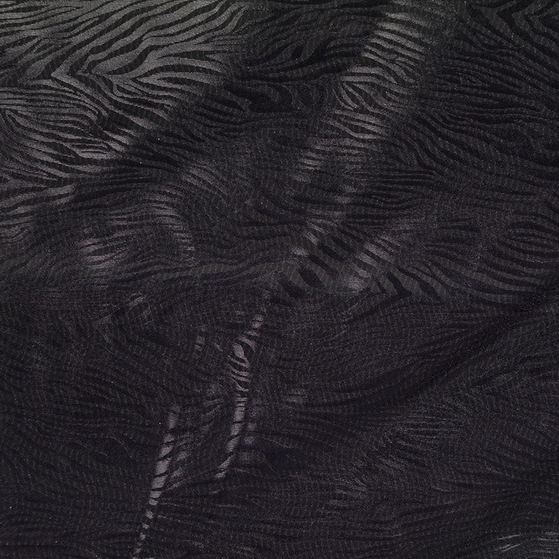 Black Tone-on-Tone Zebra Knit, Polyester