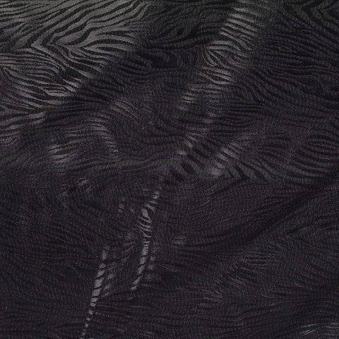Black Tone-on-Tone Zebra Knit, Polyester