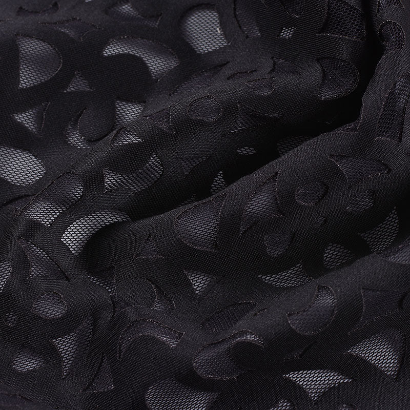 Polyester Stretch Scuba Knit Fabric, 280 gsm, 152 cm — Black