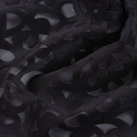 Polyester Stretch Scuba Knit Fabric, 280 gsm, 152 cm — Black