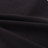 Heather Polyester Cotton Stretch Rib Knit Fabric, 259 gsm, 115 cm — Black