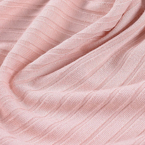 Viscose Stretch Rib Knit Fabric, 185 gsm, 115 cm — Pink, ref EF-3508