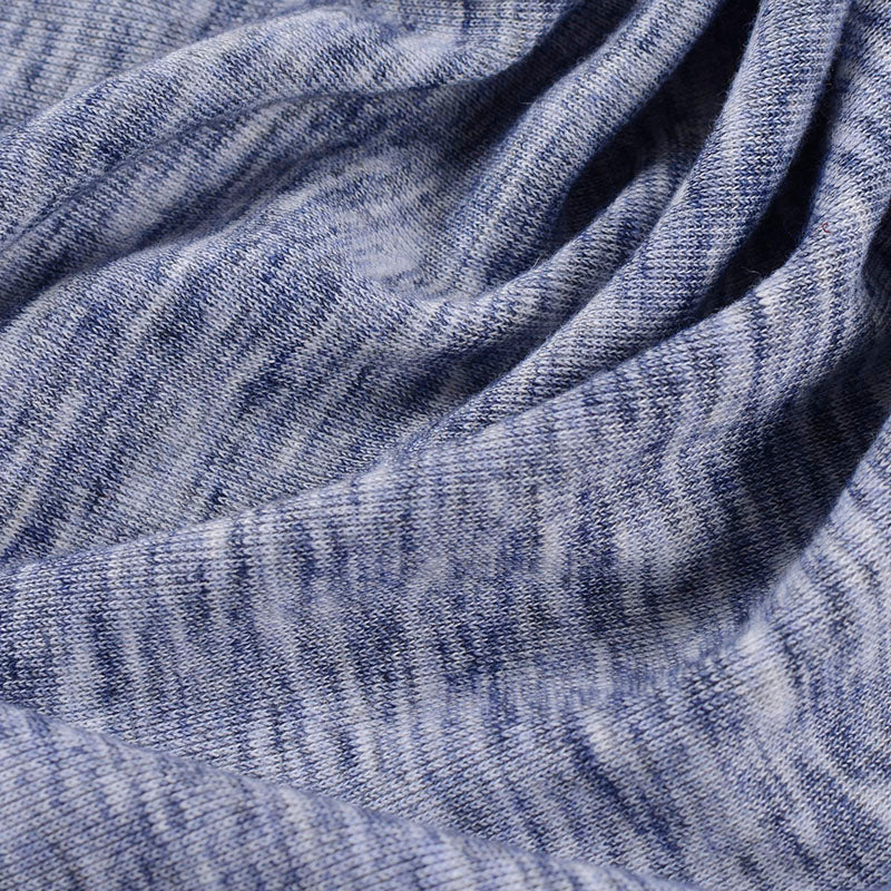 Blue Heathered-Marl Rib Knit, Poly-Viscose