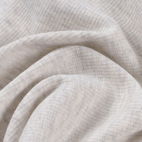 Light Grey Heather Rib Knit, Poly-Cotton