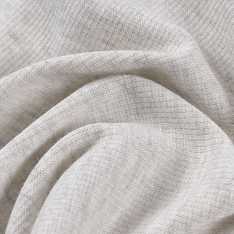 Light Grey Heather Rib Knit, Poly-Cotton