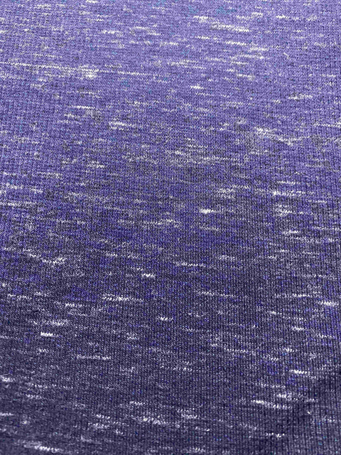Purple Heathered-Marl Rib Knit, Cotton-Poly