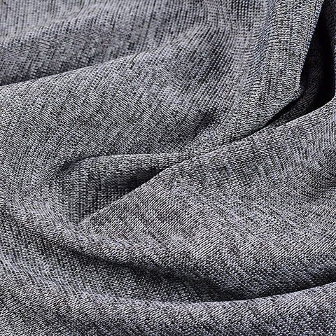 Heathered Grey Marl Rib Knit, Polyester, 305 gsm