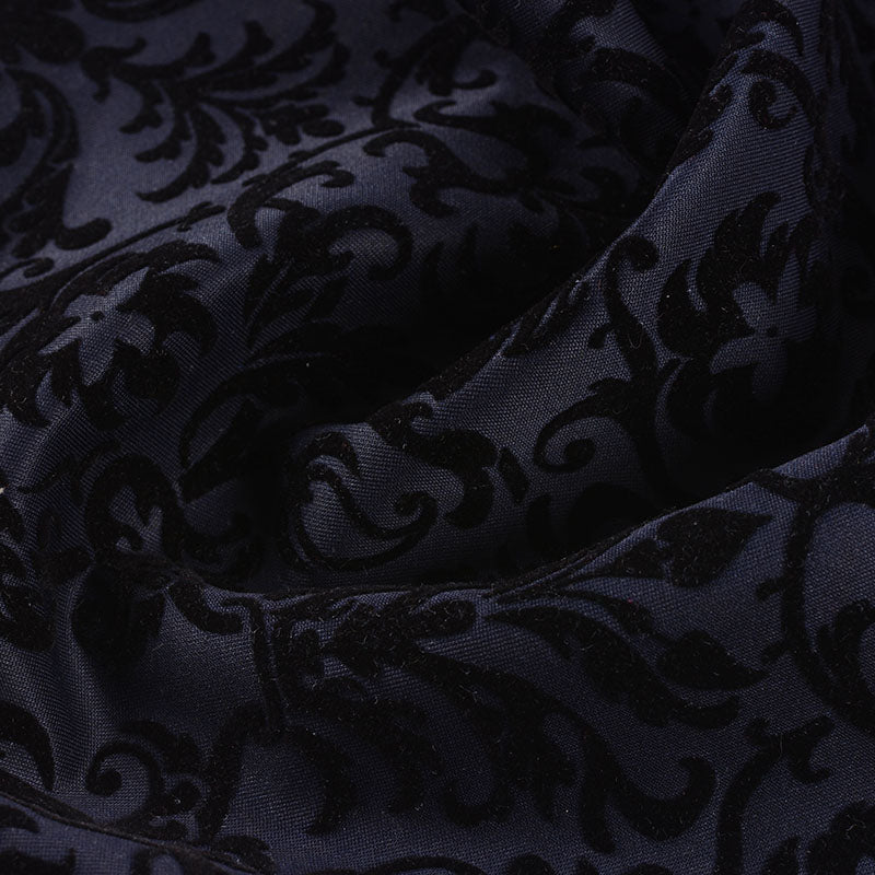 Dark Blue Floral Scuba Knit, Polyester