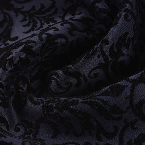 Dark Blue Floral Scuba Knit, Polyester