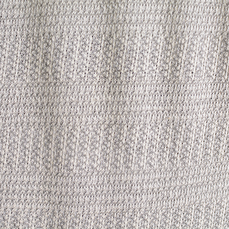 Light Grey Heathered-Marl Chunky Knit, Cotton-Poly