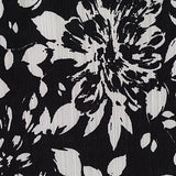 Black Floral Rib Knit, Polyester — texture