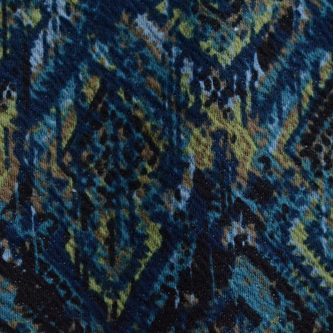 Blue Abstract Jacquard, Cotton-Poly