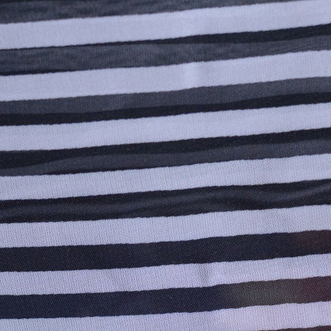 Black Horizontal-Stripe Chiffon, Polyester