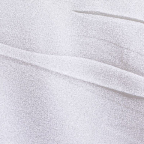 Polyester Stretch Linen-Look Fabric, 160 gsm, 150 cm — White