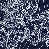 Navy Floral Jacquard, Polyester — texture
