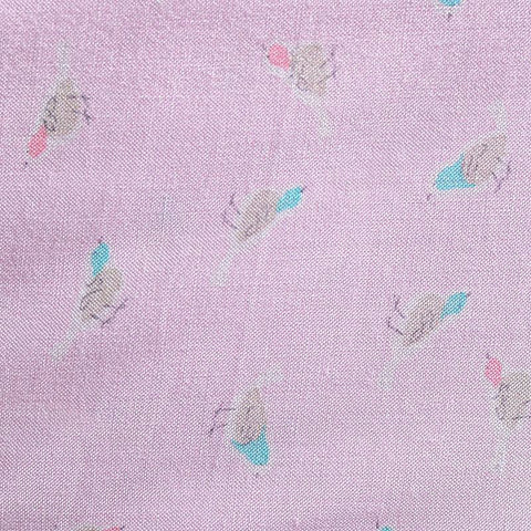 Grey Birds Woven, Viscose