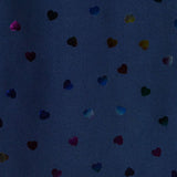 Navy Iridescent-Heart Woven, Viscose