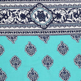 Navy Floral Woven, Viscose — texture