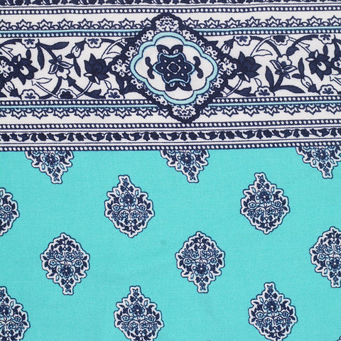 Navy Floral Woven, Viscose