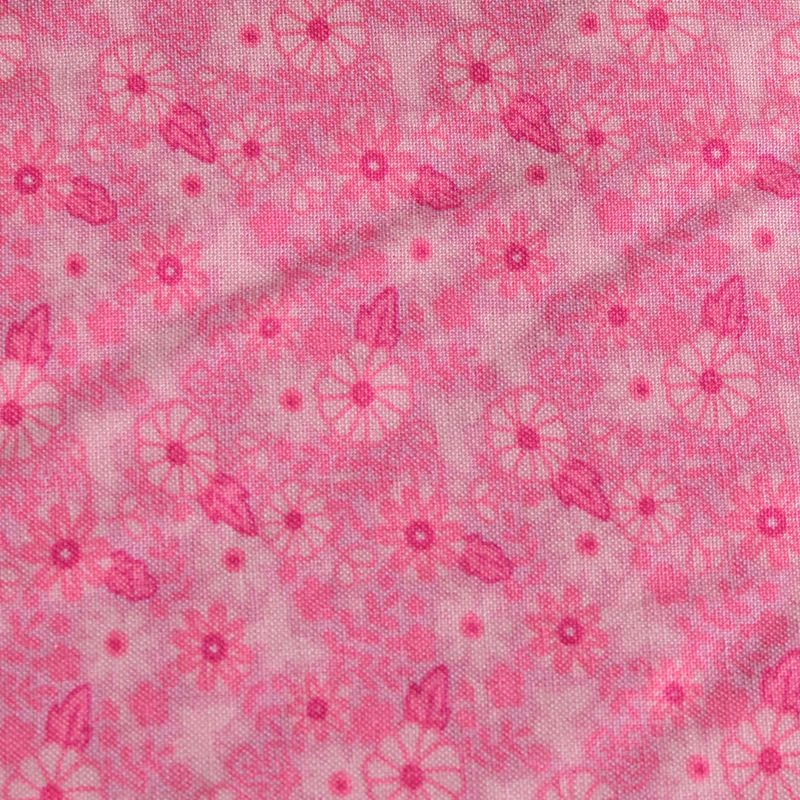 Pink Flowers Woven, Viscose, 120 gsm