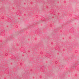 Pink Flowers Woven, Viscose