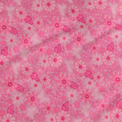 Pink Flowers Woven, Viscose, 120 gsm