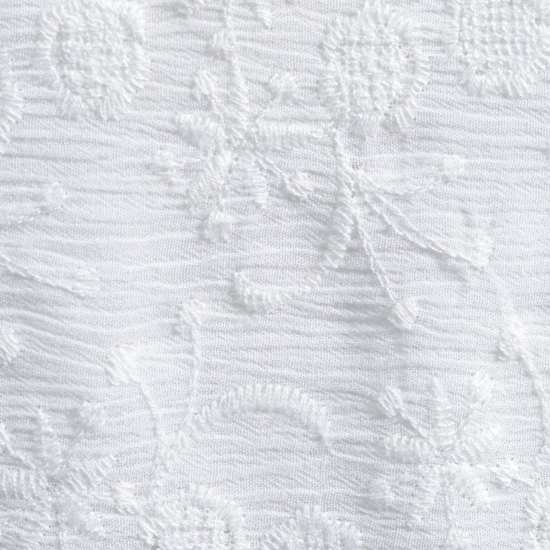 White Tone-on-Tone Floral Crepe, Viscose
