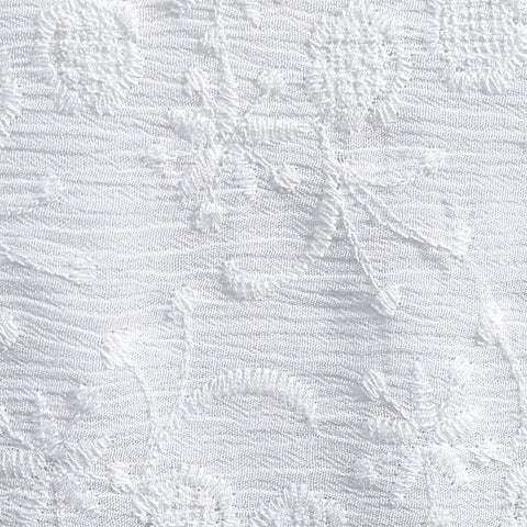 White Tone-on-Tone Floral Crepe, Viscose