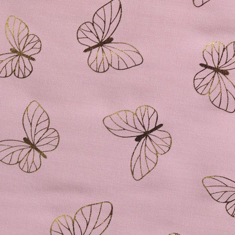 Gold Butterflies Woven, Viscose