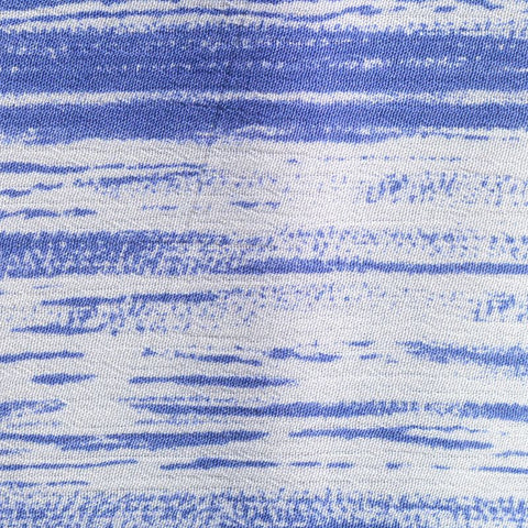 Blue Horizontal-Stripe Crepe, Viscose