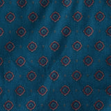 Red Geometric-Medallion Twill, Cotton