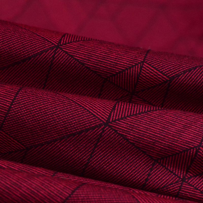 Red Geometric-Diamond Twill, Cotton