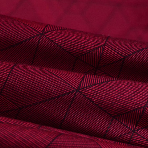 Red Geometric-Diamond Twill, Cotton