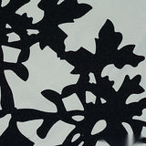 Black Floral Linen-Look, Polyester — texture