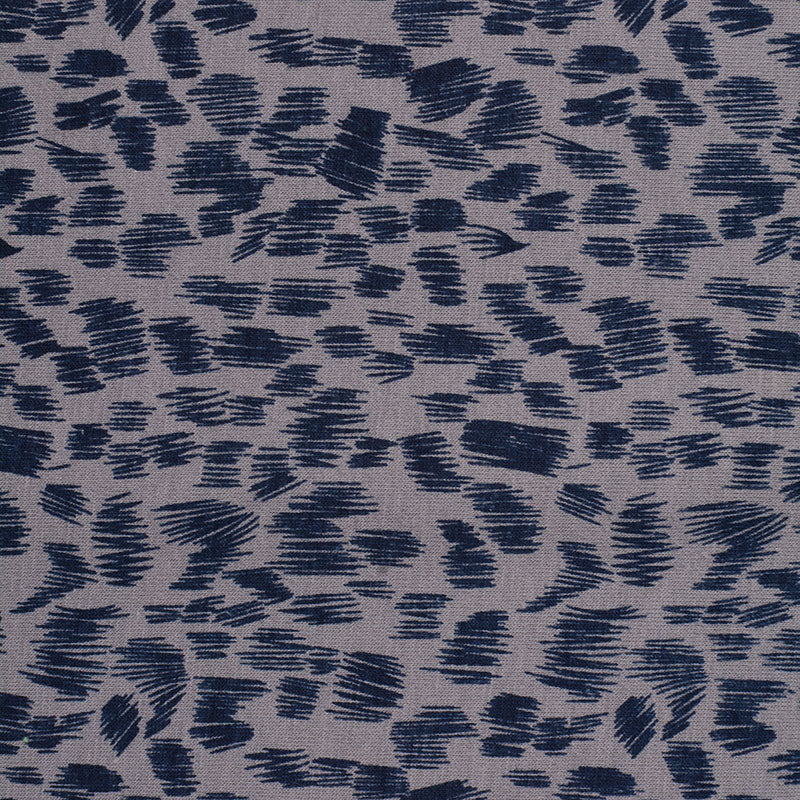 Dark Blue Brushstrokes Jersey Knit, Poly-Cotton