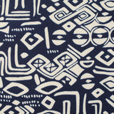 Navy Abstract Knit, Polyester