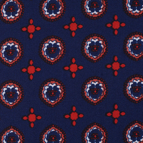 Navy Medallions Knit, Polyester
