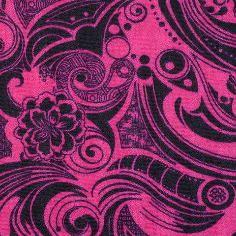 Black Abstract-Swirl Jersey Knit, Polyester, 141 gsm